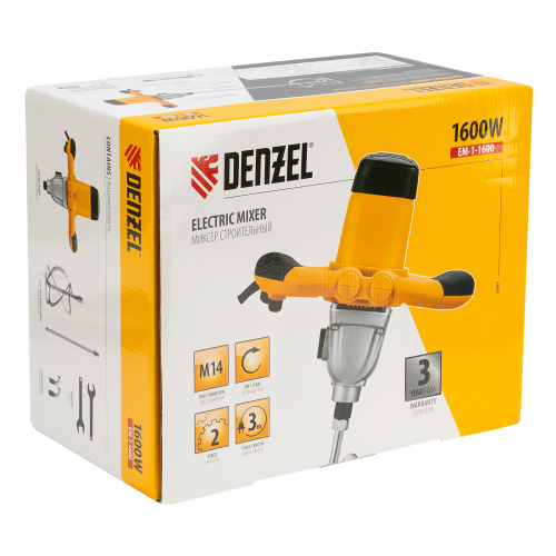 Миксер строительный EM-1-1600, 1600 Вт, 180-460/300-750 об/мин Denzel по ценам производителя в Уфе с доставкой по всей России