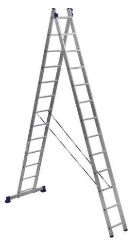 Лестница 2-х секционная алюминиевая 2*13 по ценам производителя в Уфе с доставкой по всей России