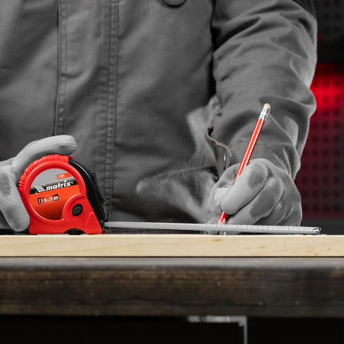 Рулетка Rubber,7,5 м х 25 мм,обрезиненный корпус Matrix по ценам производителя в Уфе с доставкой по всей России