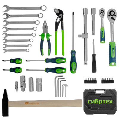 Набор инструментов, 1/2", 1/4", пластиковый кейс 76 предметов Сибртех по ценам производителя в Уфе с доставкой по всей России