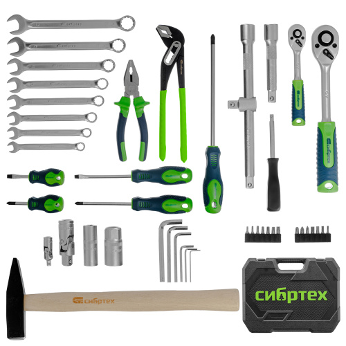 Набор инструментов, 1/2", 1/4", пластиковый кейс 76 предметов Сибртех по ценам производителя в Уфе с доставкой по всей России