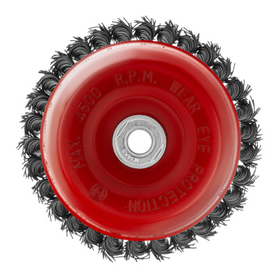 Щетка для УШМ, 150 мм, М14, "чашка", крученая проволока 0.8 мм Matrix по ценам производителя в Уфе с доставкой по всей России