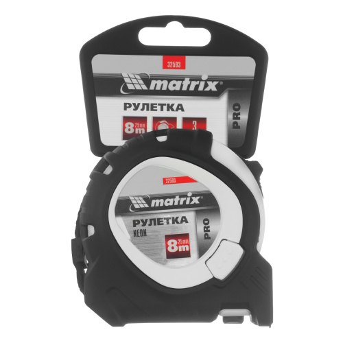 Рулетка Neon,8 м x 25 мм,обрезиненный корпус,3 фиксации,Pro Matrix по ценам производителя в Уфе с доставкой по всей России