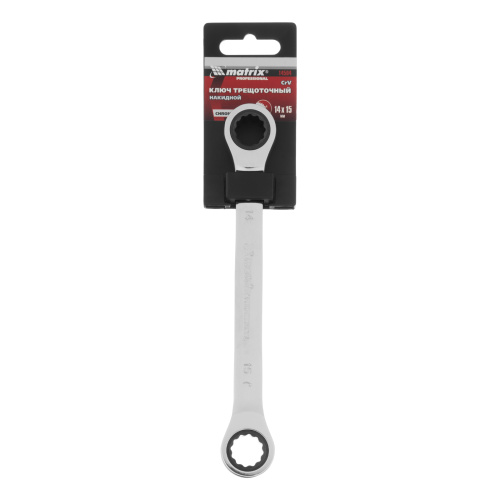 Ключ накидной трещоточный, 14 х 15 мм, CrV, зеркальный хром Matrix Professional по ценам производителя в Уфе с доставкой по всей России