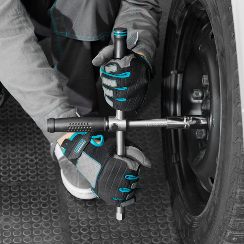 Ключ-крест баллонный, складной с изменяющимся рычагом, 17 мм, 19 мм, 21 мм, 23 мм, CrV, хромированный Gross по ценам производителя в Уфе с доставкой по всей России