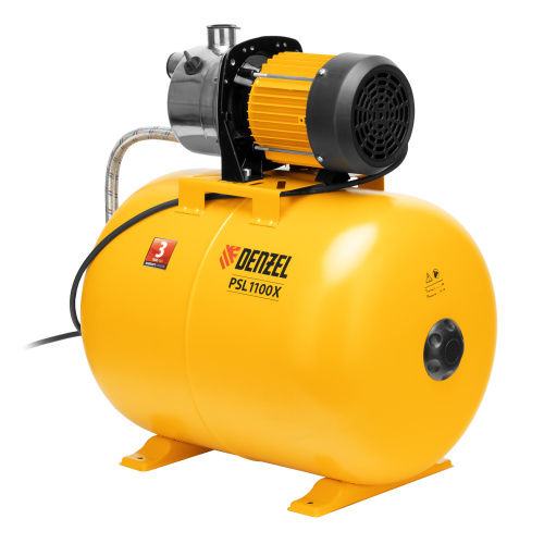 Насосная станция PSL1100X, 1100 Вт, 3600 л/ч, ресивер 50 л, подъем 45 м, нержавейка Denzel по ценам производителя в Уфе с доставкой по всей России