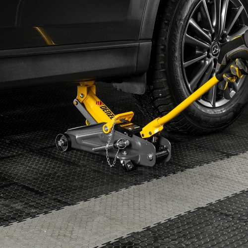 Домкрат гидравлический подкатной с фиксатором, 2 т, 130-330 мм Denzel по ценам производителя в Уфе с доставкой по всей России