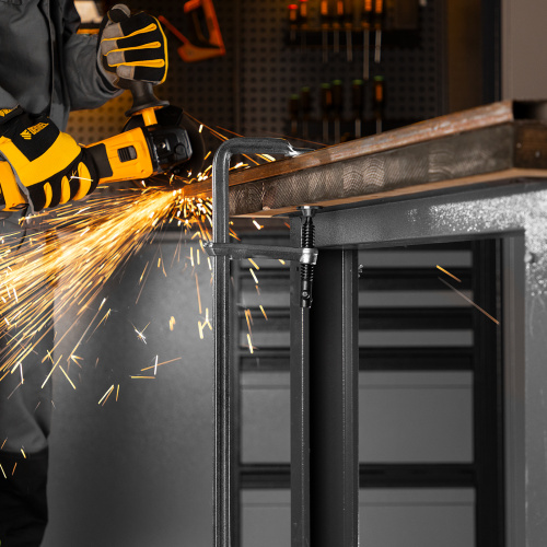 Струбцина F-образная, 100x600мм, кованая Denzel по ценам производителя в Уфе с доставкой по всей России