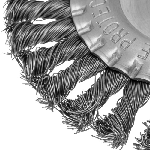 Щетка для УШМ 150 мм, посадка 22.2 мм, плоская, крученая металлическая проволока Сибртех по ценам производителя в Уфе с доставкой по всей России