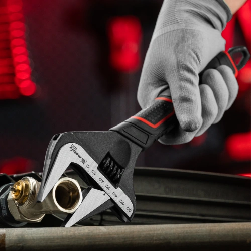 Ключ разводной, тонкие губки, фосфатированный, двухкомпонентная рукоятка, 300 мм, PRO Matrix по ценам производителя в Уфе с доставкой по всей России