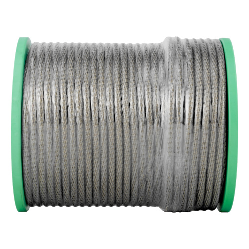 Трос металлополимерный прозрачный ПР-8.0, толщина 8.0 мм, катушка 100 метров Сибртех по ценам производителя в Уфе с доставкой по всей России