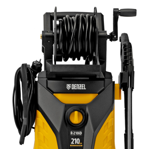 Моечная машина высокого давления R-210iD, 2600 Вт, 210 бар, 8.0 л/мин, асинхронный двигатель, барабан Denzel по ценам производителя в Уфе с доставкой по всей России