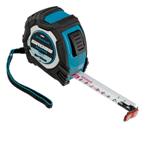 Рулетка Magnetisch 8 м х 25 мм,обрезиненный корпус,автоматическая фиксация,Нейлоновое покрытиеытие,зацеп с магнитом Gross по ценам производителя в Уфе с доставкой по всей России