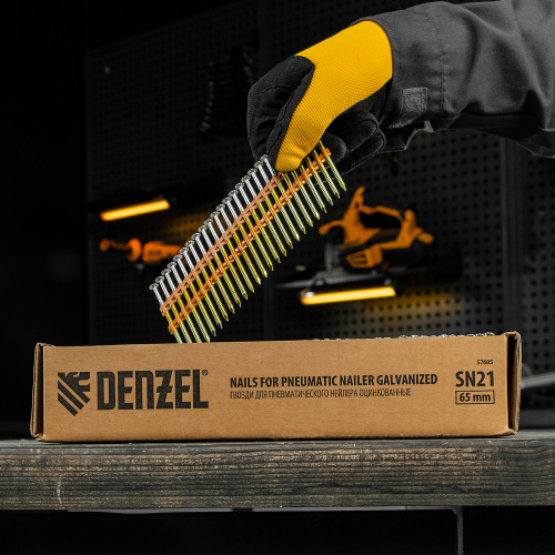 Гвозди для пнев. нейлера (оцинк.) длина - 65 мм, диам. - 2,9 мм, 2000 шт. Denzel по ценам производителя в Уфе с доставкой по всей России