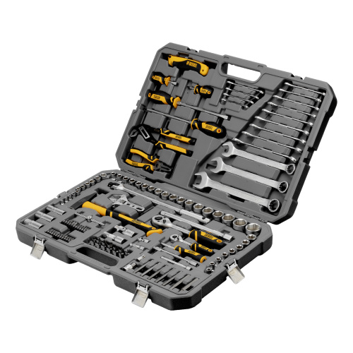 Набор инструментов, 1/2", 1/4", CrV, S2, пластиковый кейс, 122 предмета Denzel по ценам производителя в Уфе с доставкой по всей России