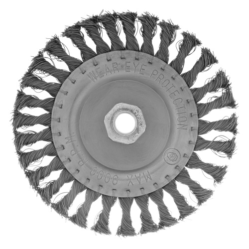 Щетка для УШМ 150 мм, М14, плоская, крученая проволока 0.35 мм Matrix по ценам производителя в Уфе с доставкой по всей России