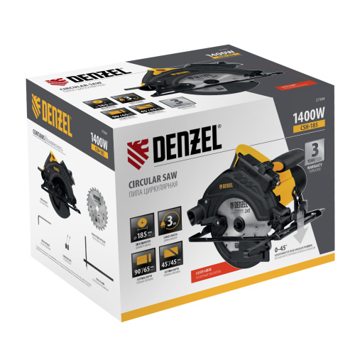 Пила циркулярная CSH-185, 1400 Вт, 185 мм Denzel по ценам производителя в Уфе с доставкой по всей России
