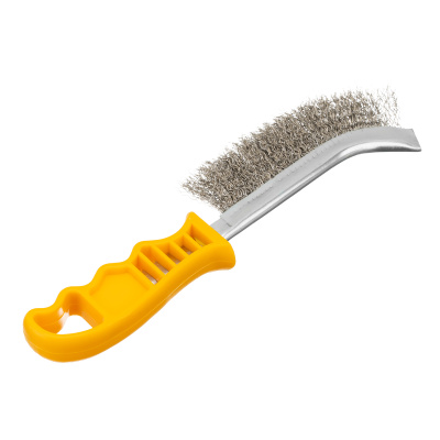 Щетка металлическая с пластмассовой ручкой, нержавеющая проволока DENZEL по ценам производителя в Уфе с доставкой по всей России
