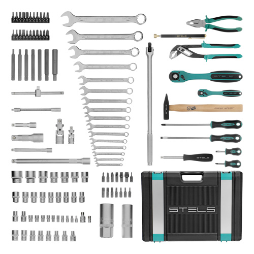 Набор инструментов, 1/4", 1/2", Cr-V, S2, усиленный кейс, 119 предметов Stels по ценам производителя в Уфе с доставкой по всей России