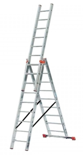 Лестница 3-х секционная алюминиевая 3*9 по ценам производителя в Уфе с доставкой по всей России