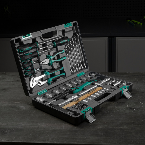 Набор инструментов, 1/2", Cr-V, S2, усиленный кейс, 58 предметов Stels по ценам производителя в Уфе с доставкой по всей России