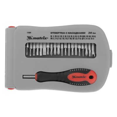 Отвертка для точных работ с насадками Fusion, 22 предмета, в пластиковом пенале Matrix по ценам производителя в Уфе с доставкой по всей России