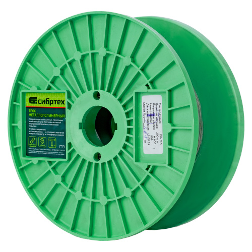 Трос металлополимерный прозрачный ПР-2.0, толщина 2.0 мм, катушка 200 метров Сибртех по ценам производителя в Уфе с доставкой по всей России