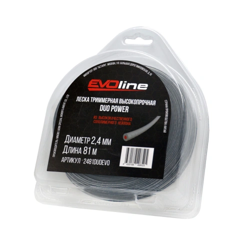 Леска (корд) триммерная EVOline DUO POWER (2.4 мм, 81 метр) по ценам производителя в Уфе с доставкой по всей России