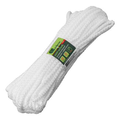 Шнур вязаный полипропиленовый с серд. белый, 6 мм, L 20 м, Сибртех по ценам производителя в Уфе с доставкой по всей России