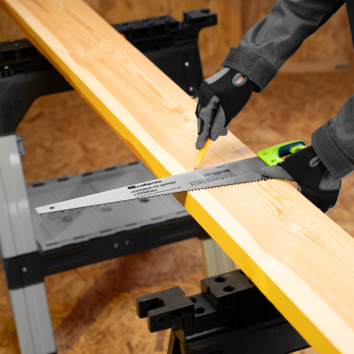 Ножовка по дереву "Зубец", 500 мм, шаг зуба 7 мм, каленый зуб 2D, двухкомпонентная рукоятка Сибртех по ценам производителя в Уфе с доставкой по всей России