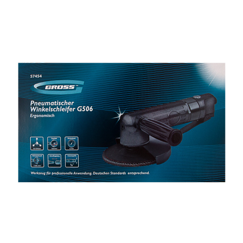 Угловая шлифовальная машина пневматическая G506.5", 11000 об/мин Gross по ценам производителя в Уфе с доставкой по всей России