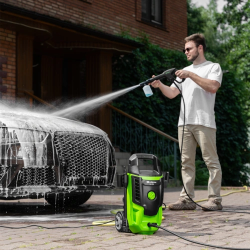 Моечная машина высокого давления АМ-1800, 1800 Вт, 140 бар, 350 л/ч, колесная Сибртех по ценам производителя в Уфе с доставкой по всей России