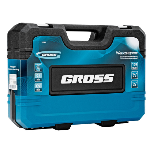 Набор инструментов, 1/4", 1/2", CrV, 120 зубьев, 109 предметов Gross по ценам производителя в Уфе с доставкой по всей России