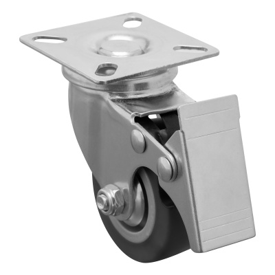 Колесо поворотное с тормозом D 50 мм, крепление  платформенное Сибртех по ценам производителя в Уфе с доставкой по всей России