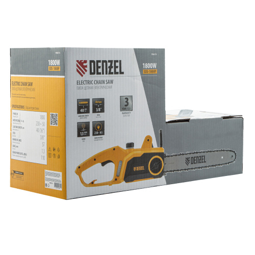 Пила цепная электрическая EDS-1800P, 1.8 кВт,поперечная, шина 40 см, шаг 3/8, паз 1.3 мм, 57 звеньев Denzel по ценам производителя в Уфе с доставкой по всей России
