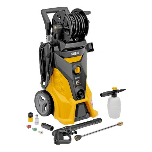 Моечная машина высокого давления R-210iD, 2600 Вт, 210 бар, 8.0 л/мин, асинхронный двигатель, барабан Denzel по ценам производителя в Уфе с доставкой по всей России