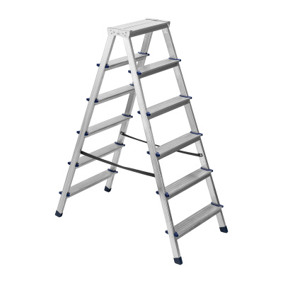 Стремянка двусторонняя 6 ступеней, алюминиевая, Сибртех по ценам производителя в Уфе с доставкой по всей России