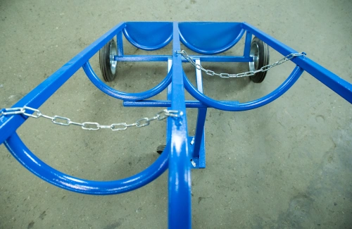 Тележка для баллонов пропан + кислород TOR ТГК-П, 2 баллона (250 резина + 160 поворотное) по ценам производителя в Уфе с доставкой по всей России