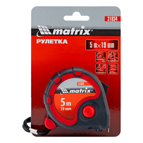 Рулетка Status 3 fixations,5 м х 19 мм,двухкомпонентный корпус,3 фиксации ленты Matrix по ценам производителя в Уфе с доставкой по всей России