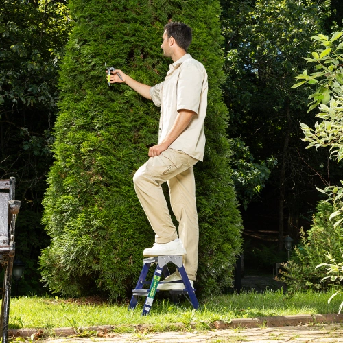 Стремянка двусторонняя 2 ступени, стальная, Сибртех по ценам производителя в Уфе с доставкой по всей России