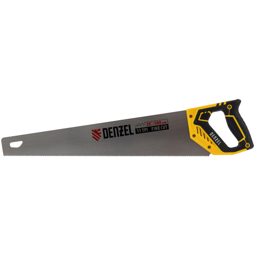 Ножовка по дереву, 500 мм, 11 TPI, зуб 3D, двухкомпонентная рукоятка Denzel по ценам производителя в Уфе с доставкой по всей России