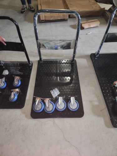 Тележка платформенная 650 кг TOR PH650 (890x590) со складной ручкой (пластиковые колеса 125 мм) по ценам производителя в Уфе с доставкой по всей России