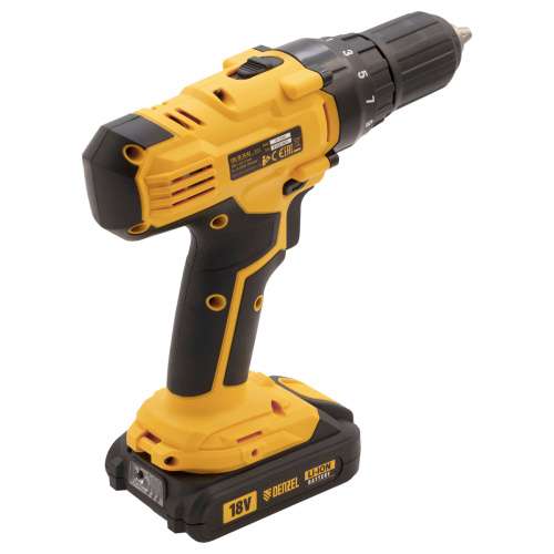 Дрель-шуруповерт аккумуляторная CDL-IB-18-02, Li-Ion, 18 В, 2 акк. Denzel по ценам производителя в Уфе с доставкой по всей России