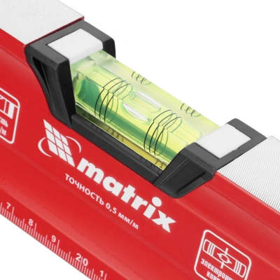 Уровень алюминиевый, магнит, фрезерованный, 3 глазка (1 зеркальный) 400 мм Matrix по ценам производителя в Уфе с доставкой по всей России