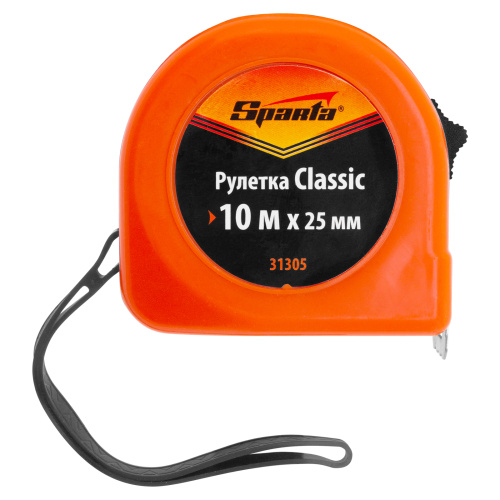 Рулетка Classic,10 м х 25 мм,пластиковый корпус Sparta по ценам производителя в Уфе с доставкой по всей России