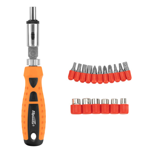 Отвертка реверсивная с шарниром, биты, торцевые головки, 18 шт, Sparta по ценам производителя в Уфе с доставкой по всей России
