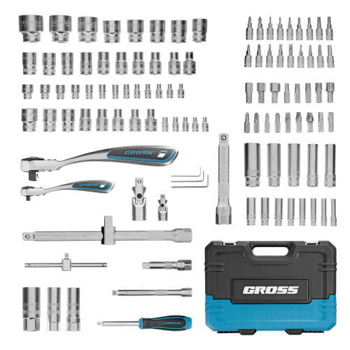 Набор инструментов, 1/4", 1/2", CrV, 120 зубьев, 109 предметов Gross по ценам производителя в Уфе с доставкой по всей России