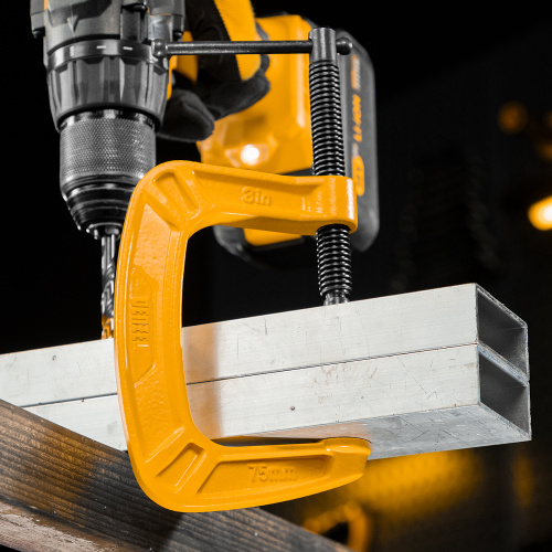 Струбцина G-образная, усиленная, 75 мм Denzel по ценам производителя в Уфе с доставкой по всей России