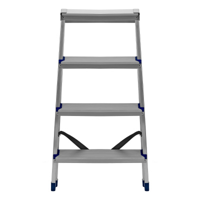 Стремянка двусторонняя 4 ступени, алюминиевая, Сибртех по ценам производителя в Уфе с доставкой по всей России