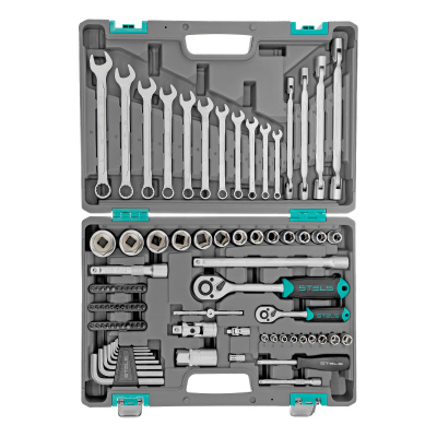 Набор инструментов, 1/2", 1/4", CrV, пластиковый кейс 88 предметов Stels по ценам производителя в Уфе с доставкой по всей России